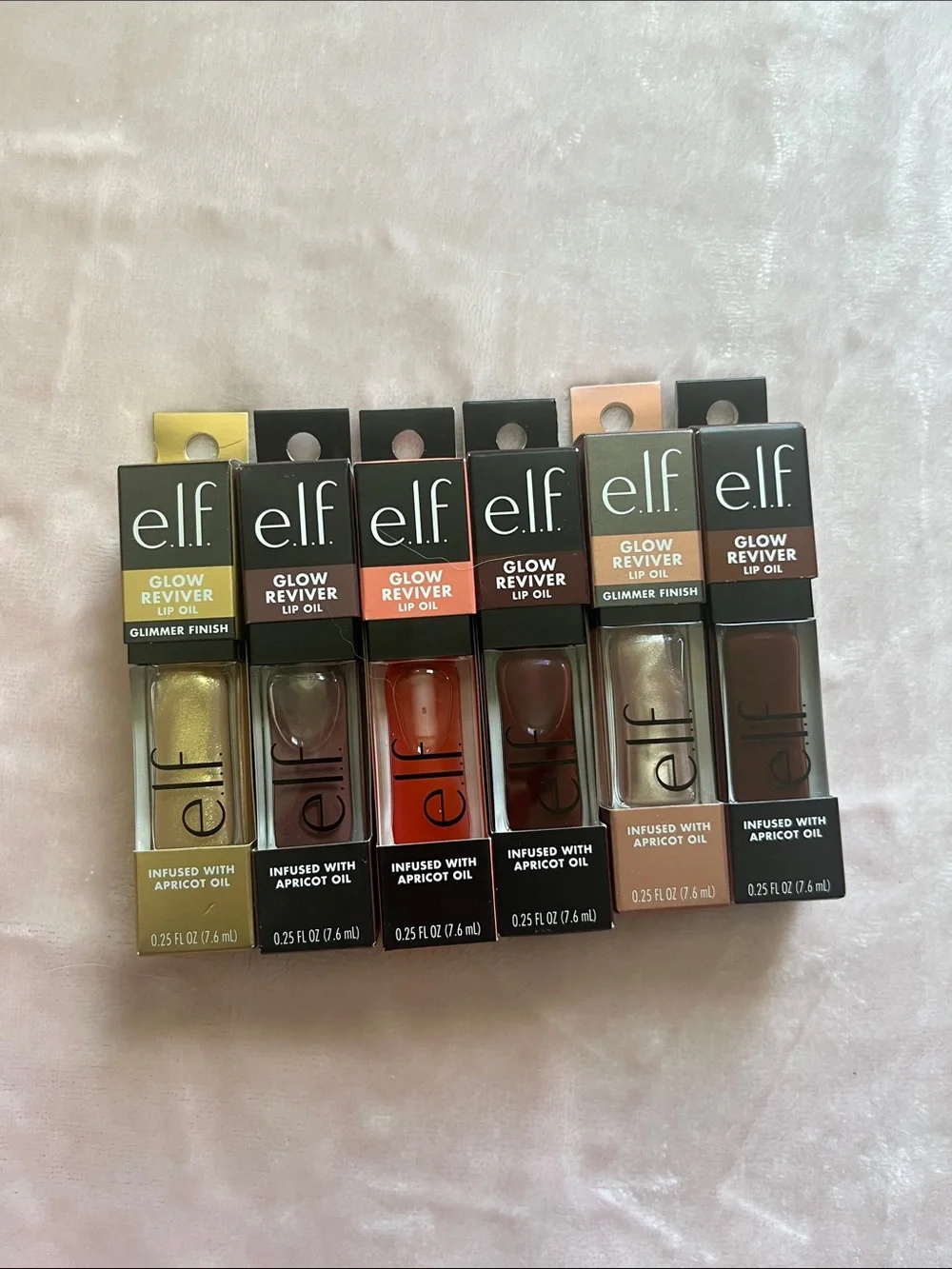 e.l.f. Glow Reviver Lip Oil Set - Gold, Pink, Red, Brown Shades